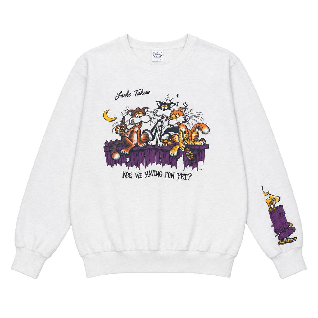 Anvil Lake Tahoe Are We Having Fun Yet Cat Sweatshirt Size L White 1