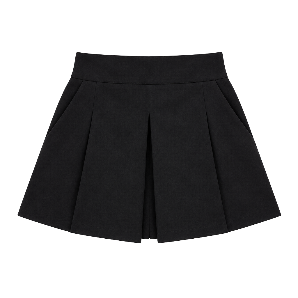 Zara Pocket Pleated Mini Skirt Black 1