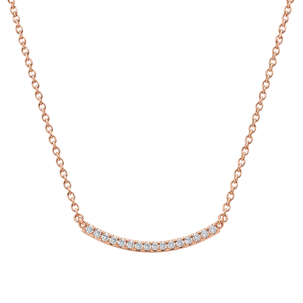 Veronese Delicate Gold Pavé Bar Necklace - Sparkling CZ Accent 1