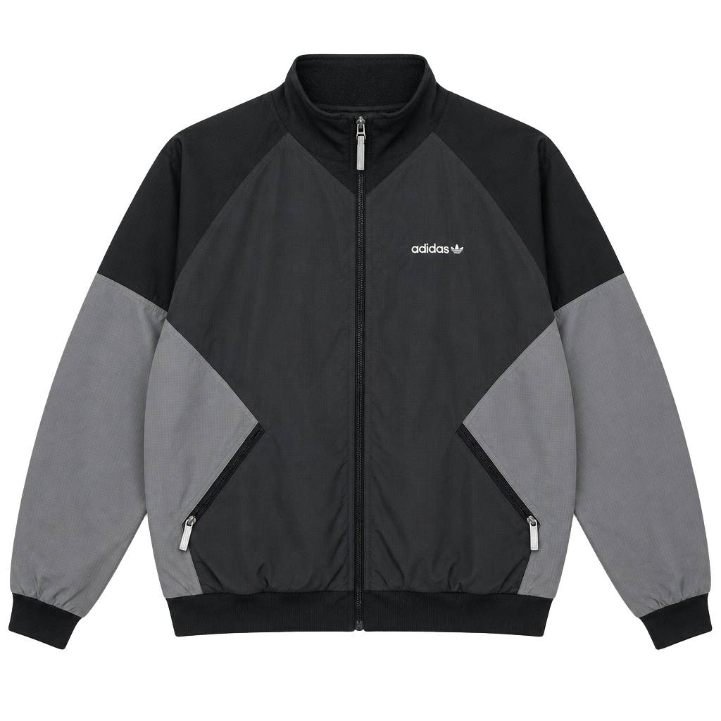 Adidas Originals Track Jacket Size M Black Gray Full Zip 1