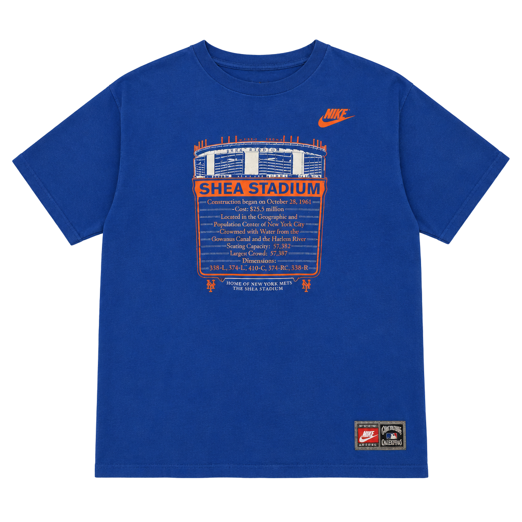 Nike Shea Stadium T-Shirt Blue Cooperstown Collection 1