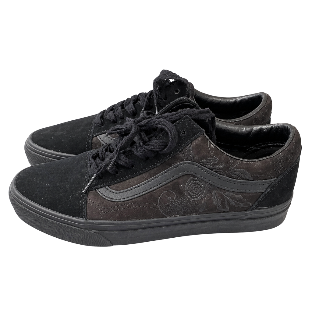 Vans Old Skool Spider Web Embroidered Black Sneakers US Men 6.0 / Women 7.5 1
