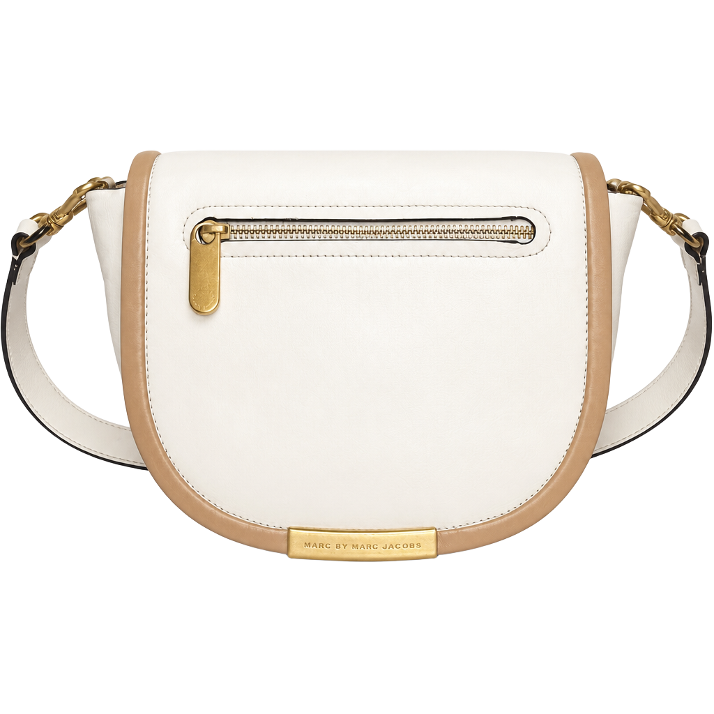 Marc by Marc Jacobs White and Tan Leather Crossbody Bag M0004365 1