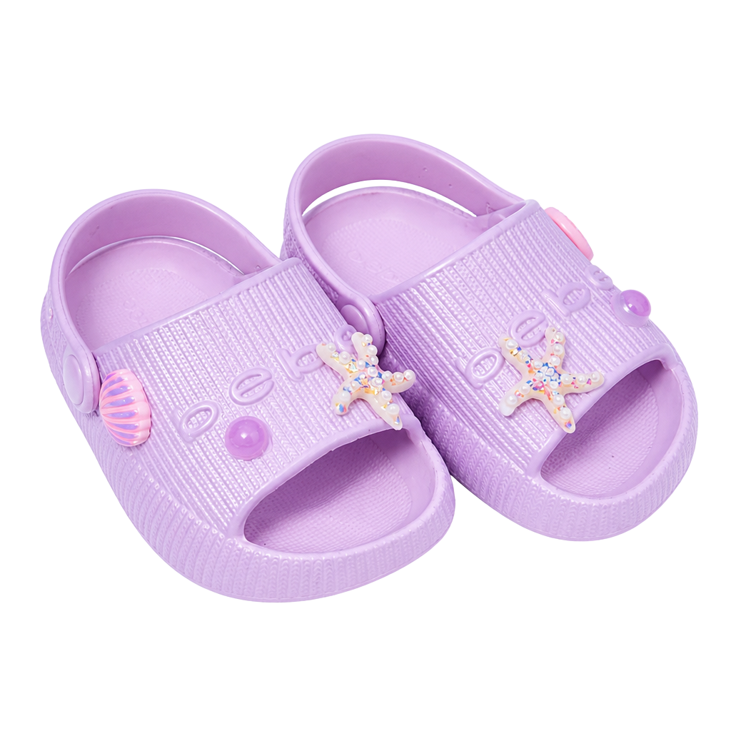 bebe Toddler Girl's EVA Slide Sandals with Sea Life Charms 1