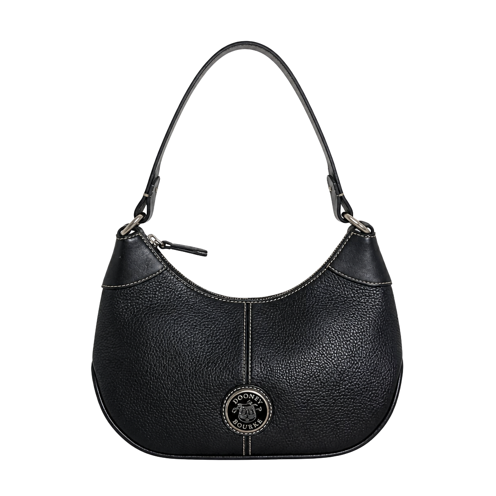 Dooney & Bourke All Weather Leather Pebbled Small Crescent Hobo Shoulder Bag 1