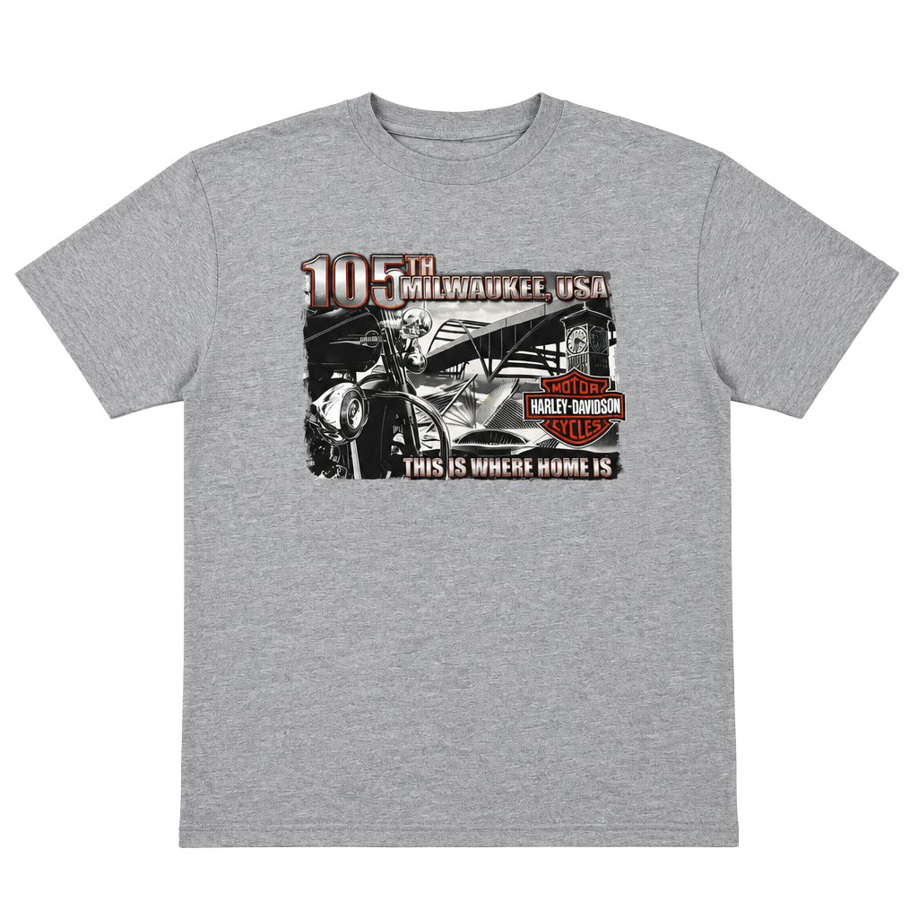 Harley-Davidson 105th Anniversary T-Shirt Size XL Gray House of Harley 1