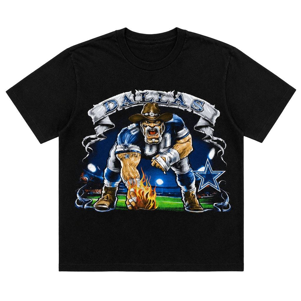 Cowboys Team Apparel Dallas Cowboys T-Shirt Size L Black NFL Graphic 1
