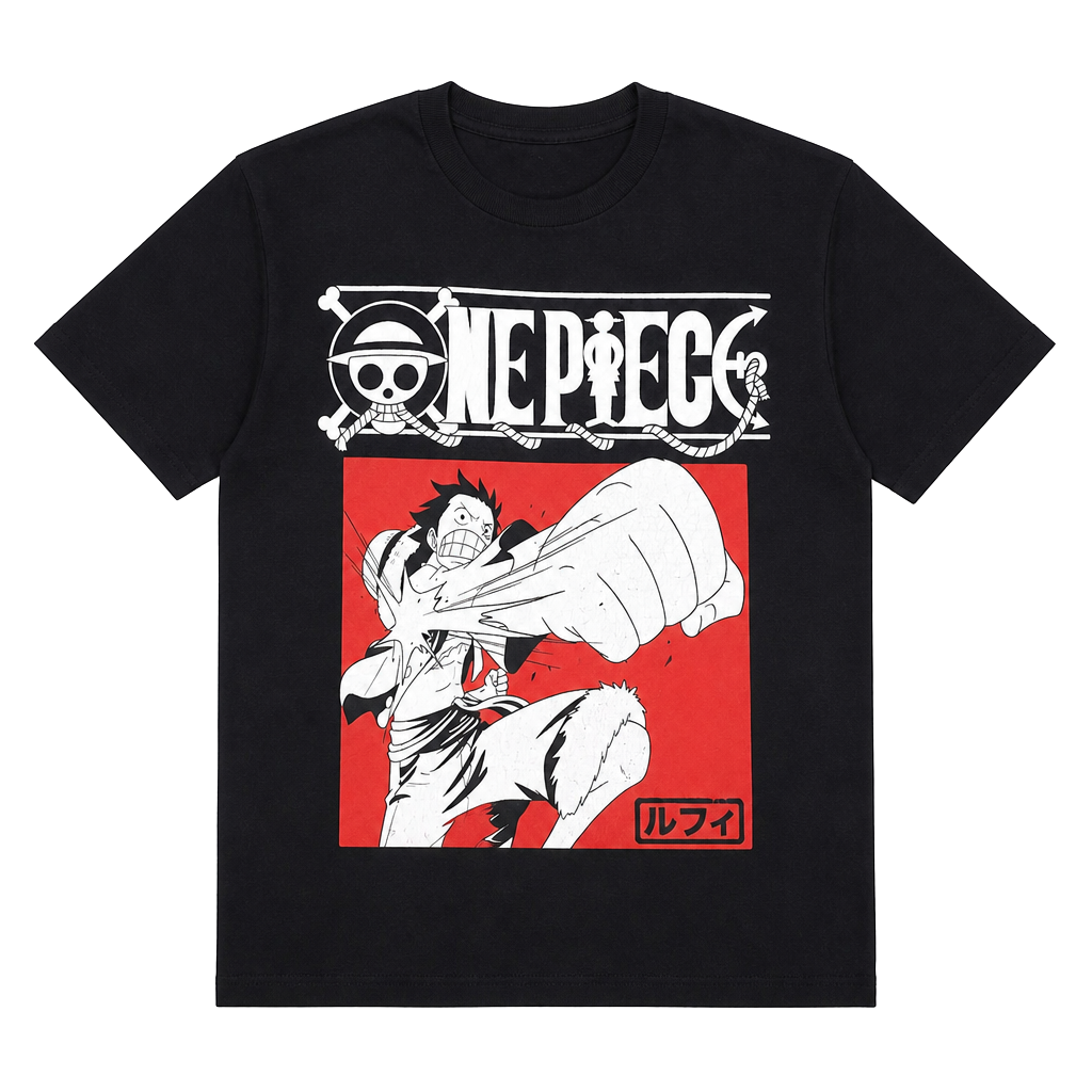 Ripple Junction One Piece Luffy T-Shirt Size XL Black 1