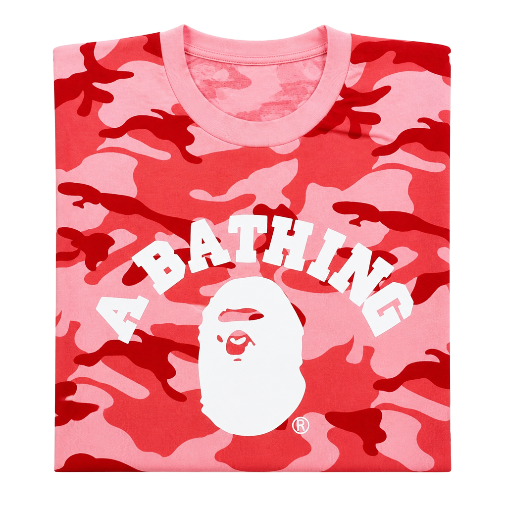 A Bathing Ape T-Shirt Size L Red Camo Graphic Tee 1