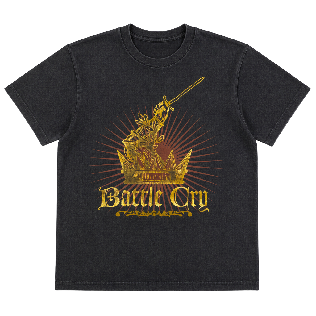 Alstyle Apparel Battle Cry T-Shirt Size XL Black Graphic Tee 1