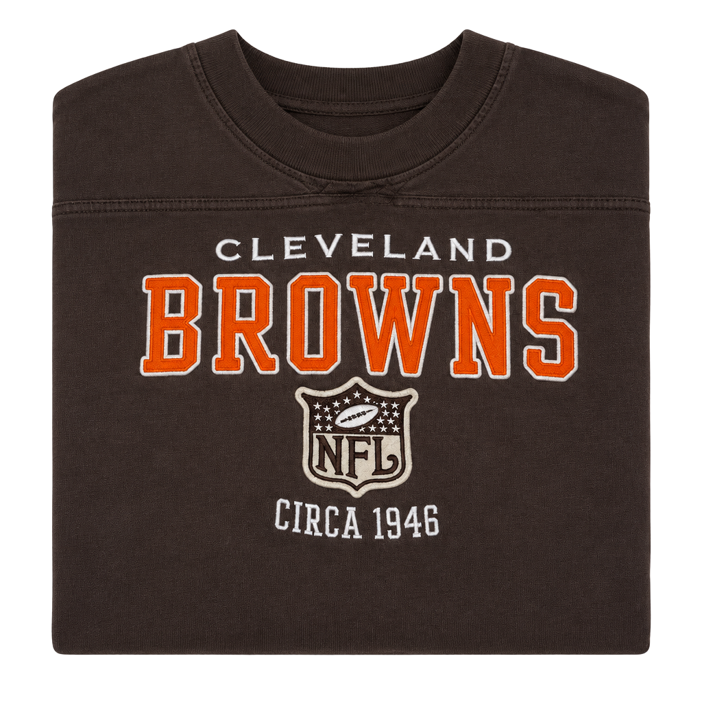 NFL Originals Cleveland Browns Long Sleeve T-Shirt Brown 46 1
