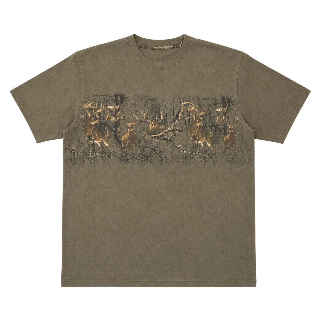Legendary Whitetails Olive Green Hunting Deer Graphic T-Shirt 1