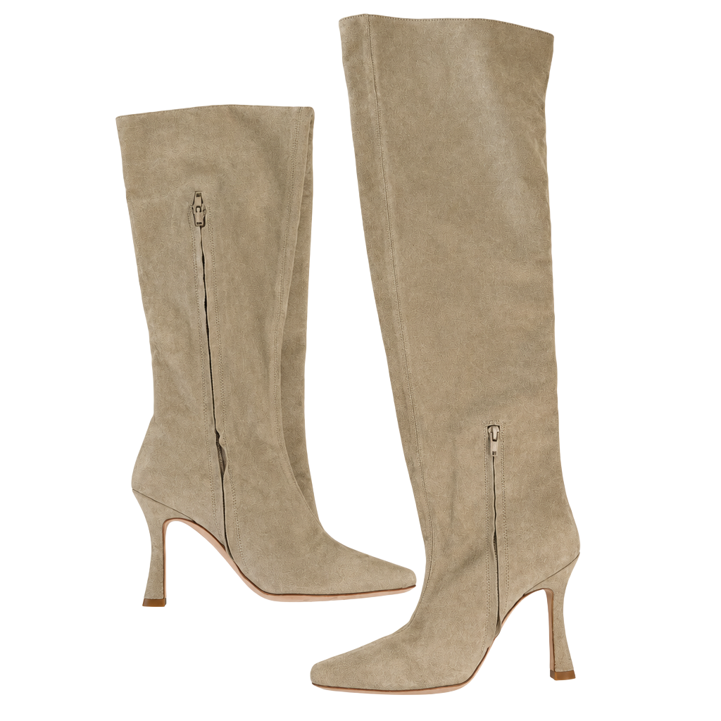 Staud Over-The-Knee Boots Size 37 Tan Suede Stiletto 1