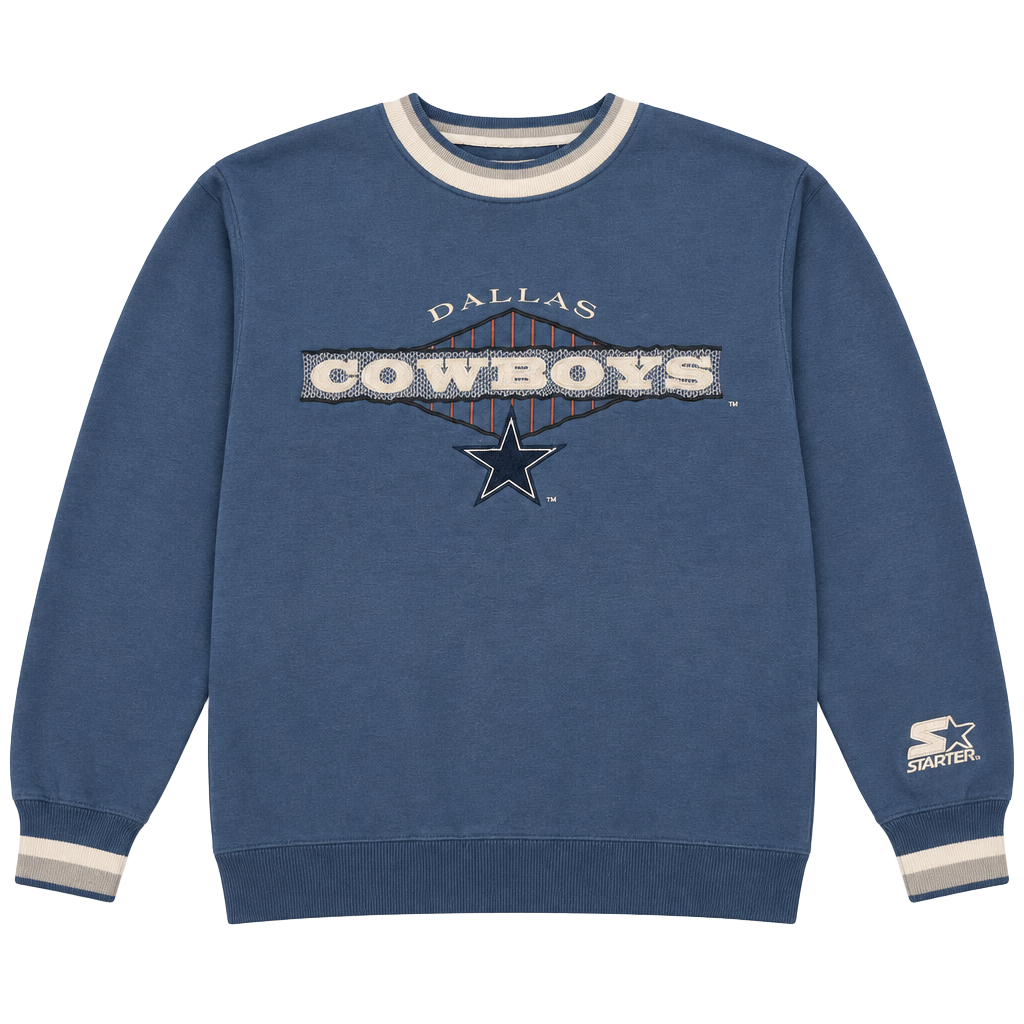 Starter Dallas Cowboys Sweatshirt Size L Blue Vintage NFL 1