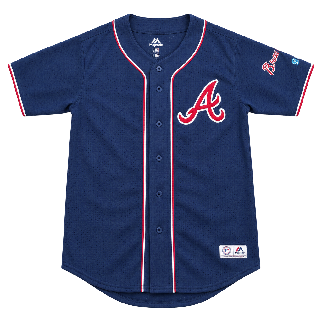 True Fan Atlanta Braves Baseball Jersey Small Blue MLB 1
