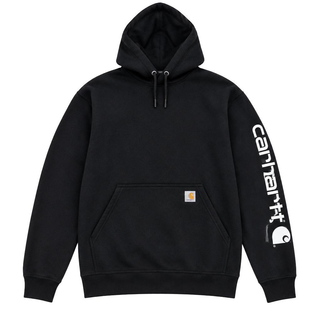 Carhartt K288 Midweight Sleeve Logo Hoodie Size S Black 1