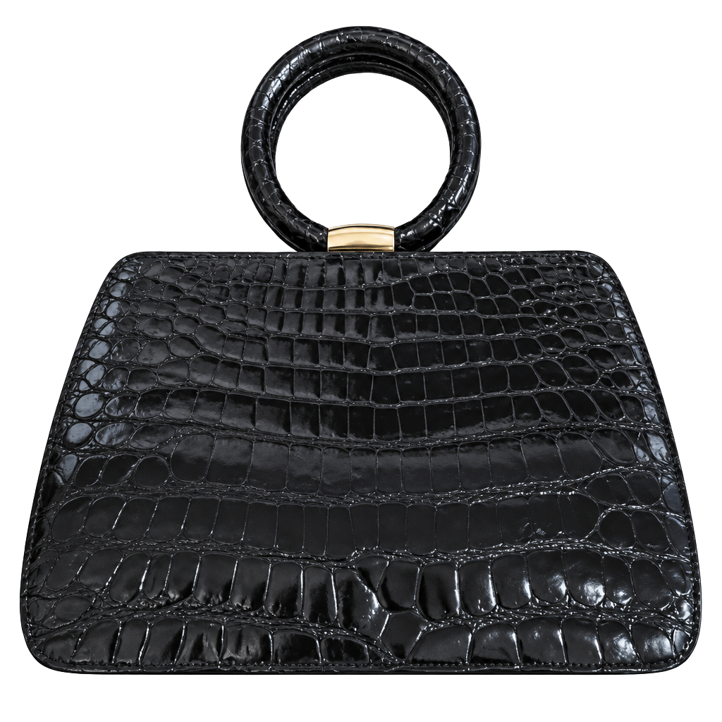 Bag By Josef Vintage Black Alligator Handbag Made In France 1