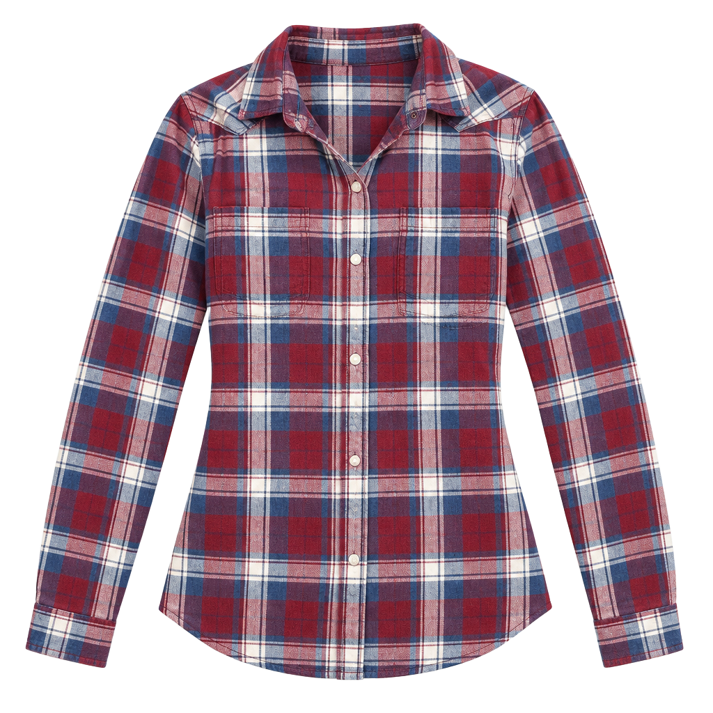 American Eagle Outfitters Plaid Button Down Shirt Red Blue 1