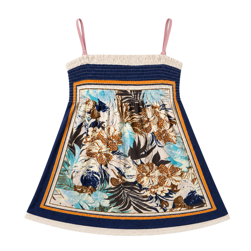 One Clothing Tube Top Size M Floral Smocked Strappy Mini 1