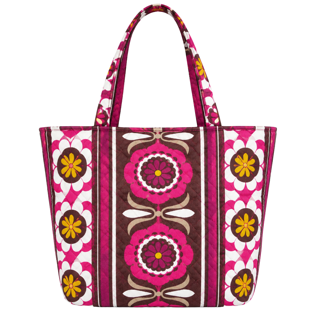 Vera Bradley Quilted Floral Shoulder Bag Pink Brown 1