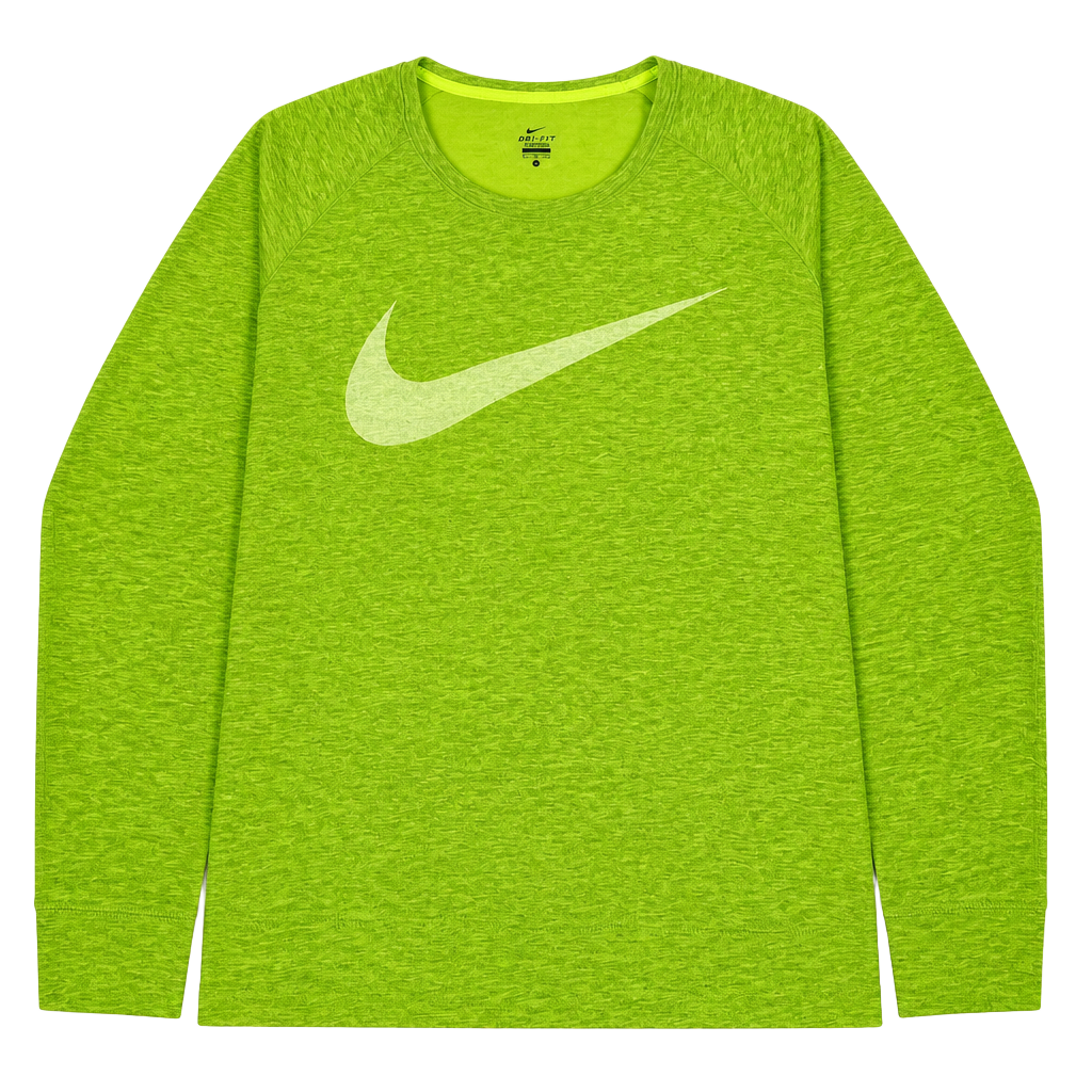 Nike Dri-FIT Epic Obsessed GRX Neon Green Scoop Neck Long Sleeve Sweatshirt Size XL 1
