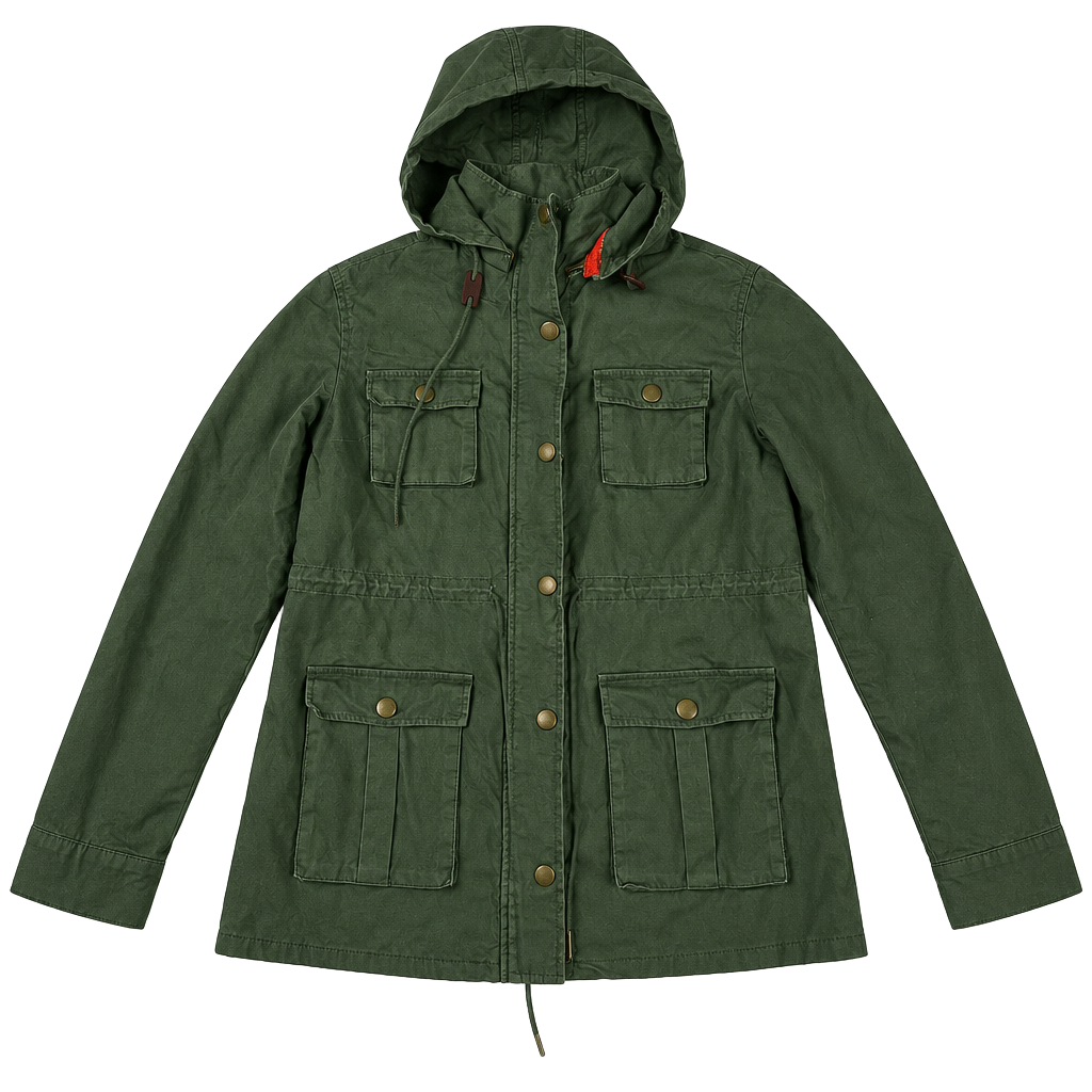 41 Hawthorn Utility Anorak Jacket Size L Green Cotton Hooded Military 1