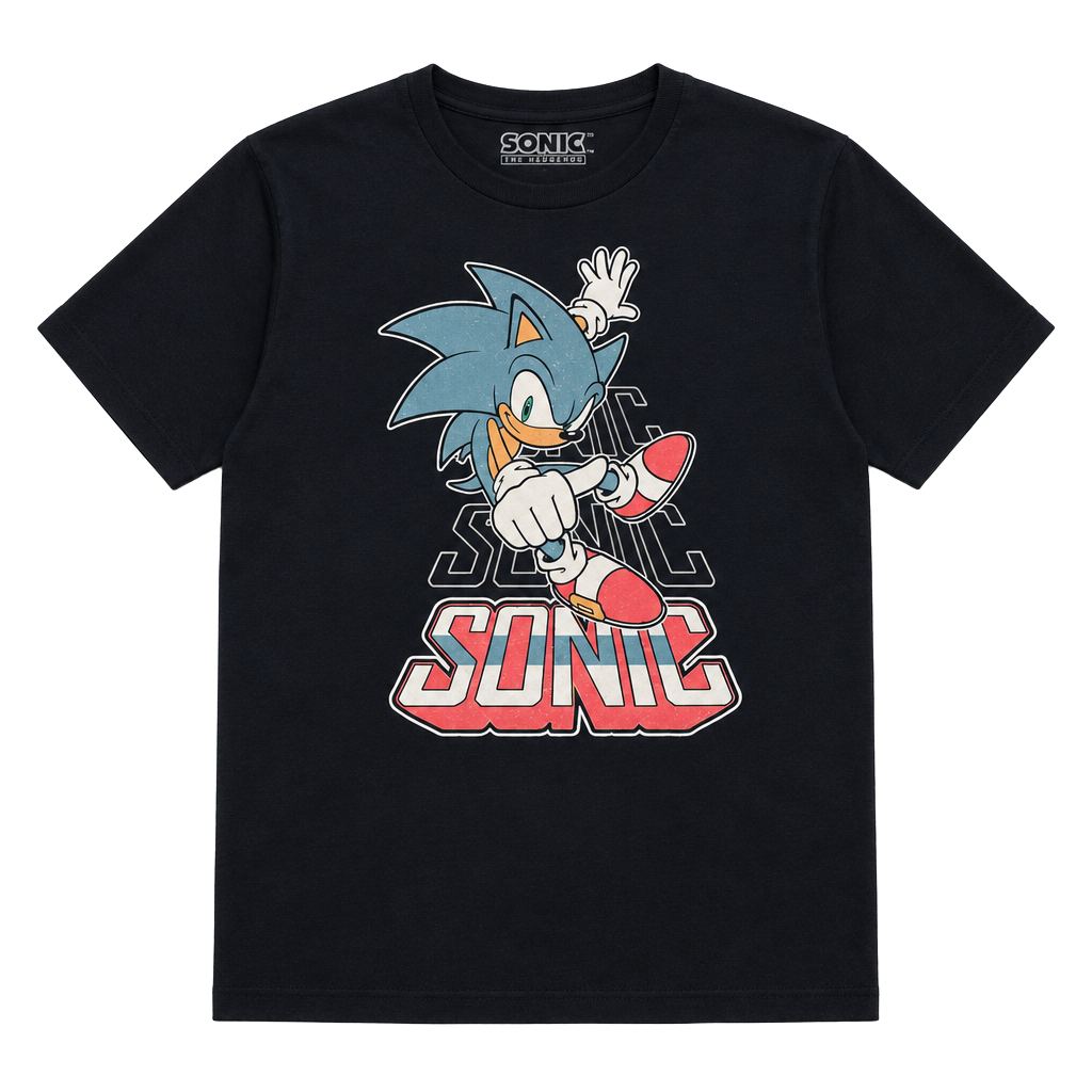 Sonic The Hedgehog T-Shirt Size XXL Dark Blue Graphic Tee 1