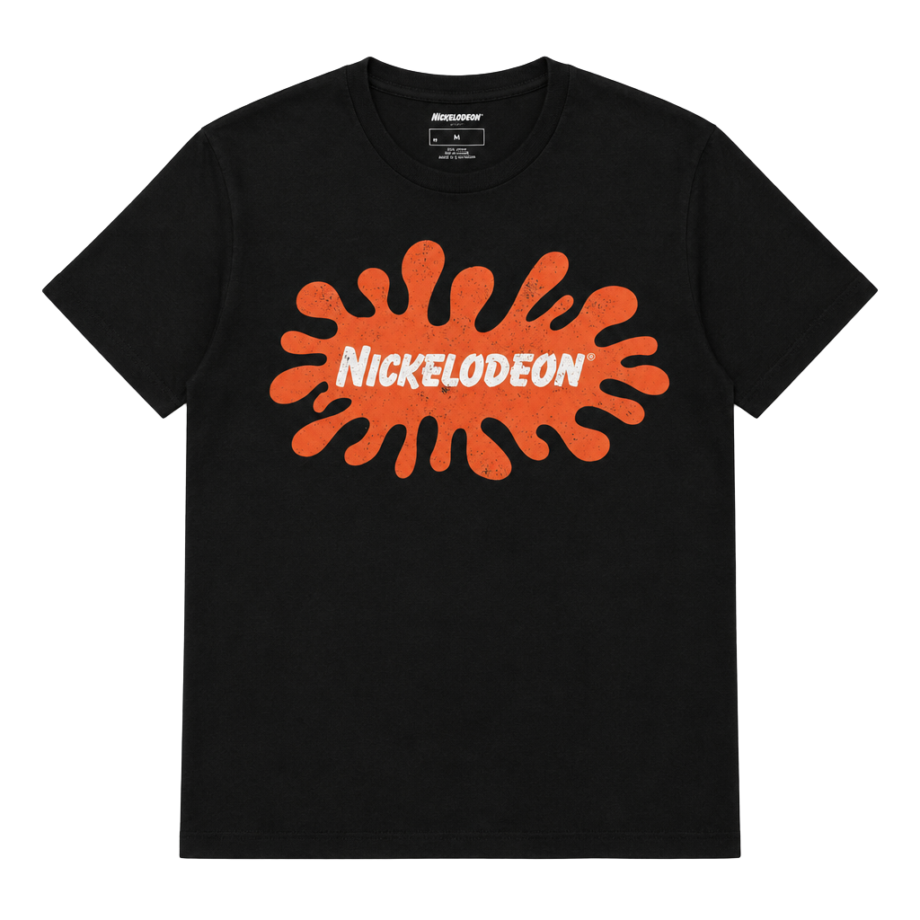 Nickelodeon Splat Logo Black Short Sleeve Graphic T-Shirt XL 1