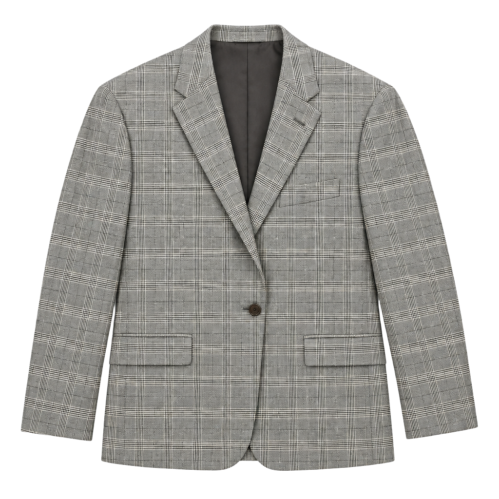 Trussini Blazer Size 62 Glen Plaid Super 120's Wool 1