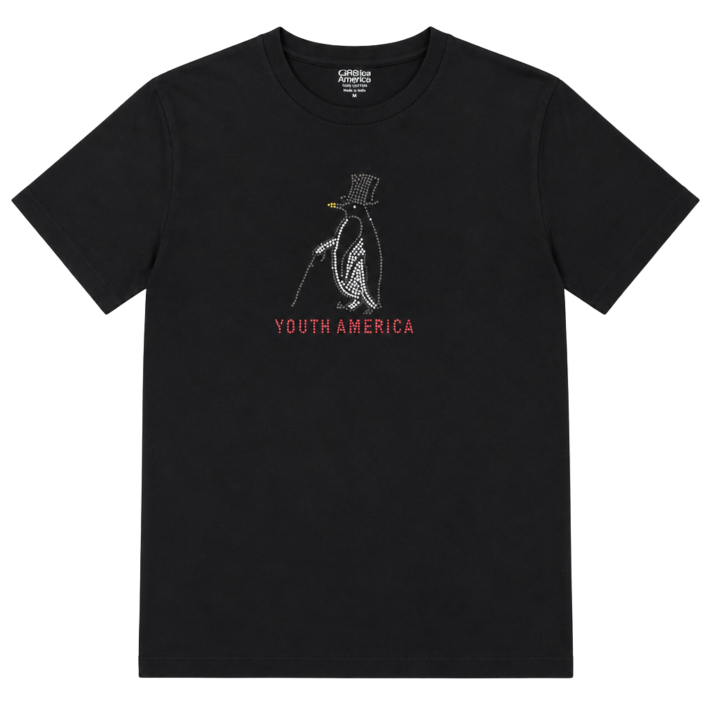 South America Penguin Rhinestone Tee - Black 1