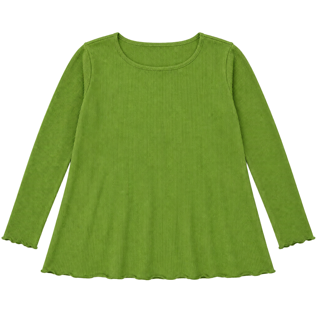 Lightweight Scoop Neck Sweater in Lime Green - Casual Layering 1