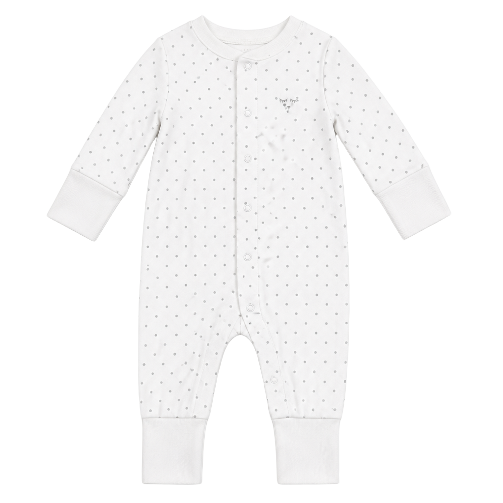 LIVLY Pima Cotton "Saturday" Dotted Footie Romper Size 1-3M 1