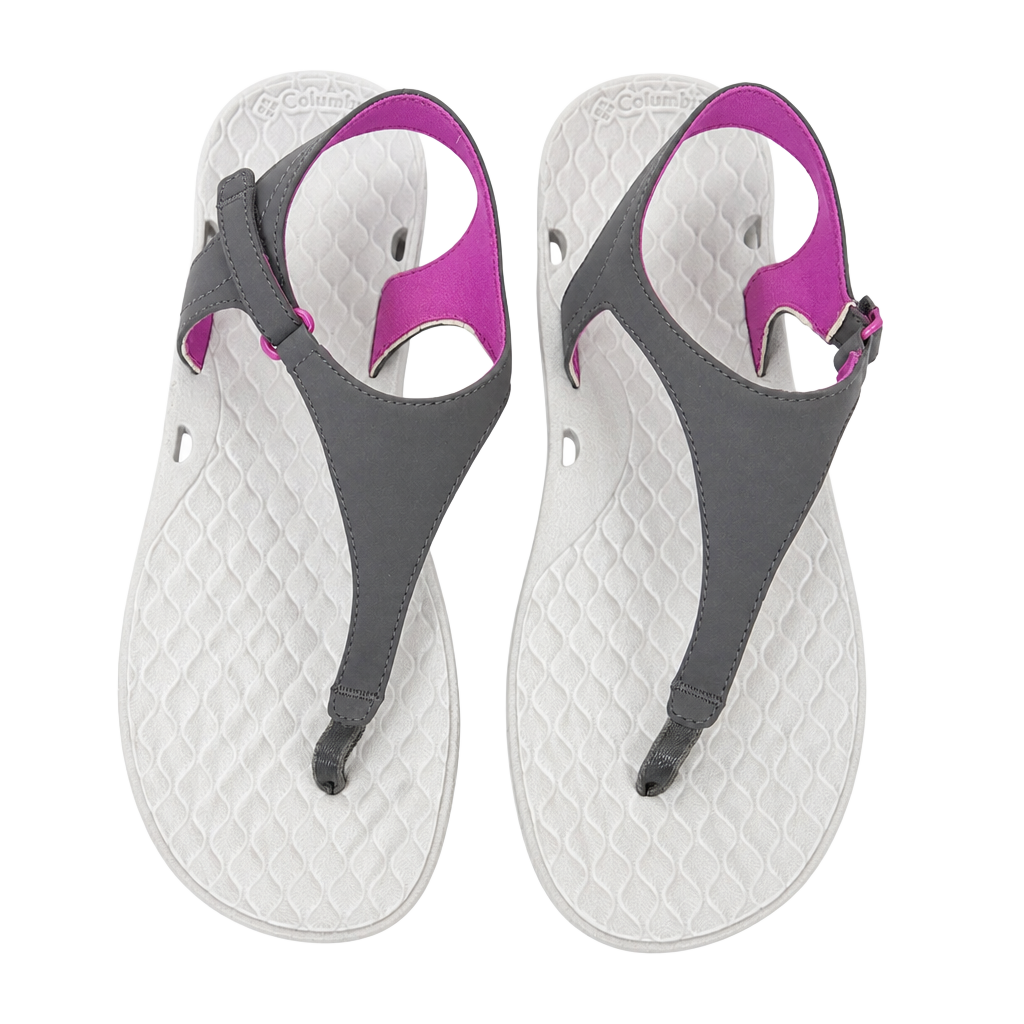 Columbia Women's Sunbreeze Vent Flip T PFG Gray Pink Ankle Strap Sandals Size 10 1