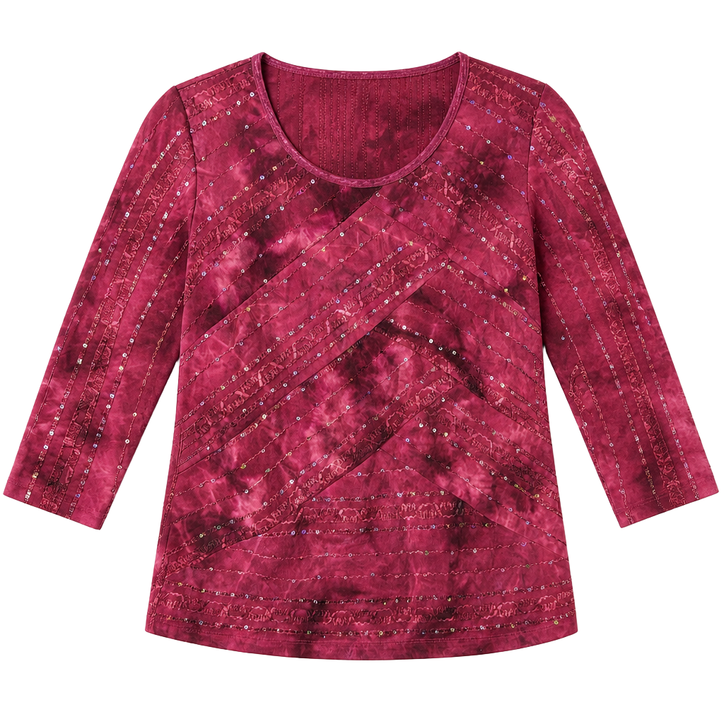 Dressbarn Embellished Top Size M Burgundy Sequin Blouse 146 1