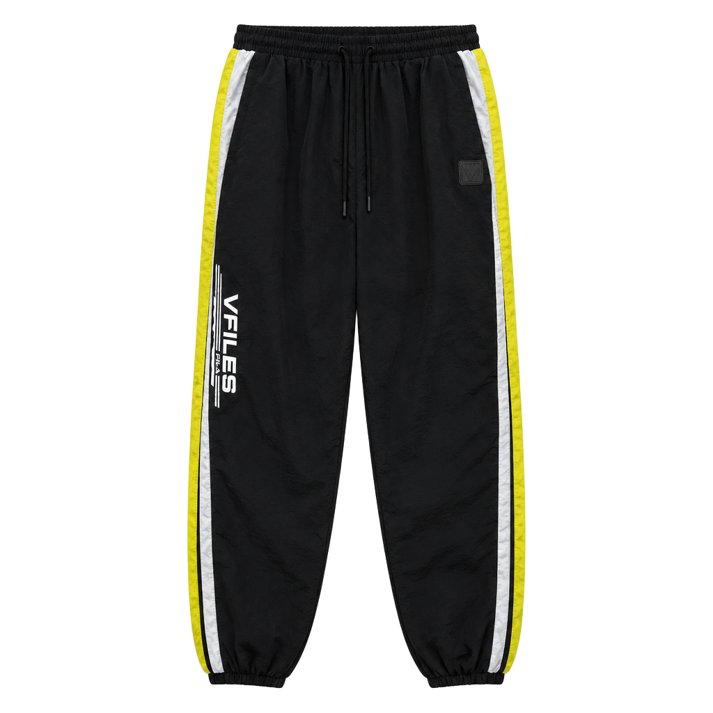 L Large Fila x Vfiles Track Pants Black Yellow Greenhouse 2019 Collab Streetwear Collector 1