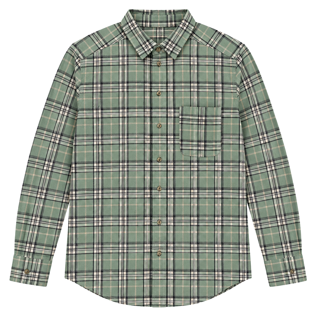 Hollister S Small Seafoam Plaid Button Up Long Sleeve Flannel y2k 1