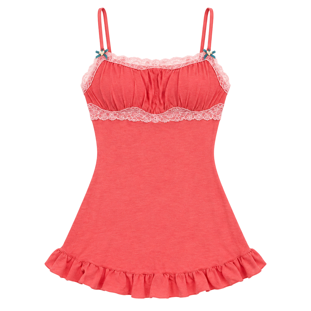 Vintage Victoria's Secret Angels Milkmaid Camisole Lace-Trim Chemise Nylon Mesh 1