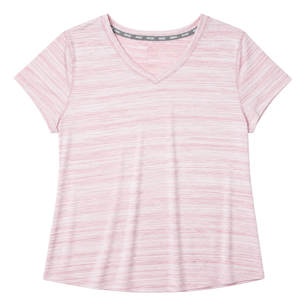RBX X-Dri Pink Striped V-Neck Athletic T-Shirt 1