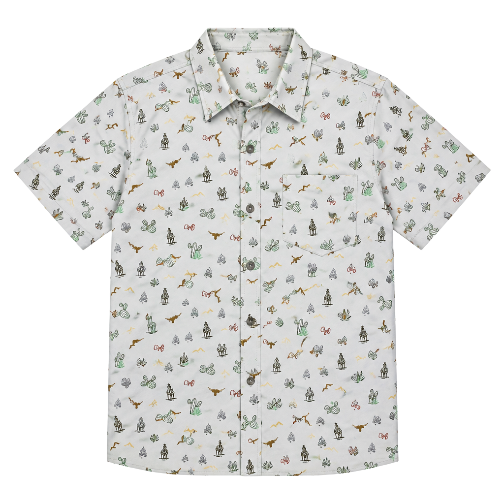 Magellan Outdoors Classic Fit Short Sleeve Shirt XL Cactus Print 1