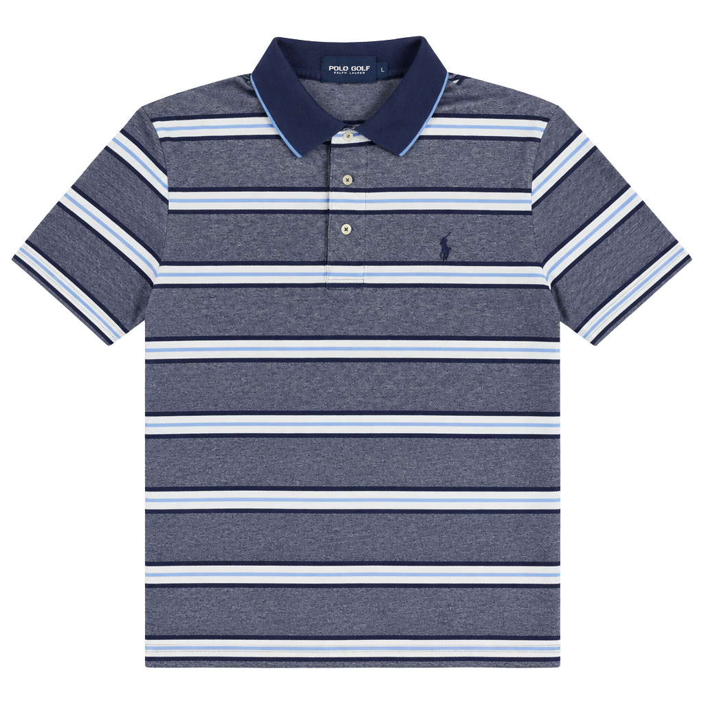 Polo Golf Ralph Lauren Striped Polo Shirt Size L Blue White 1
