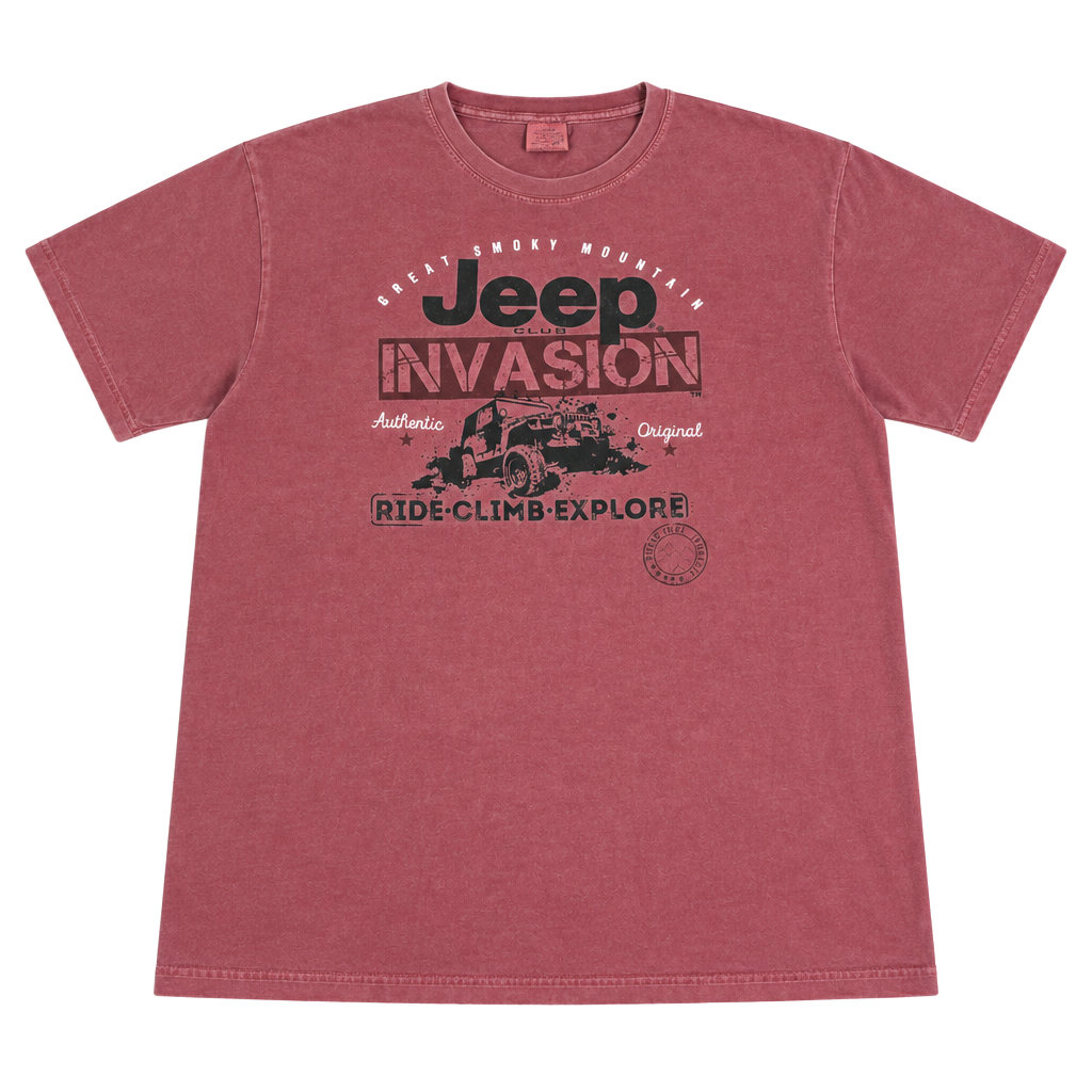 Comfort Colors Jeep Great Smoky Mountain Invasion T-Shirt Size 2XL Red 1