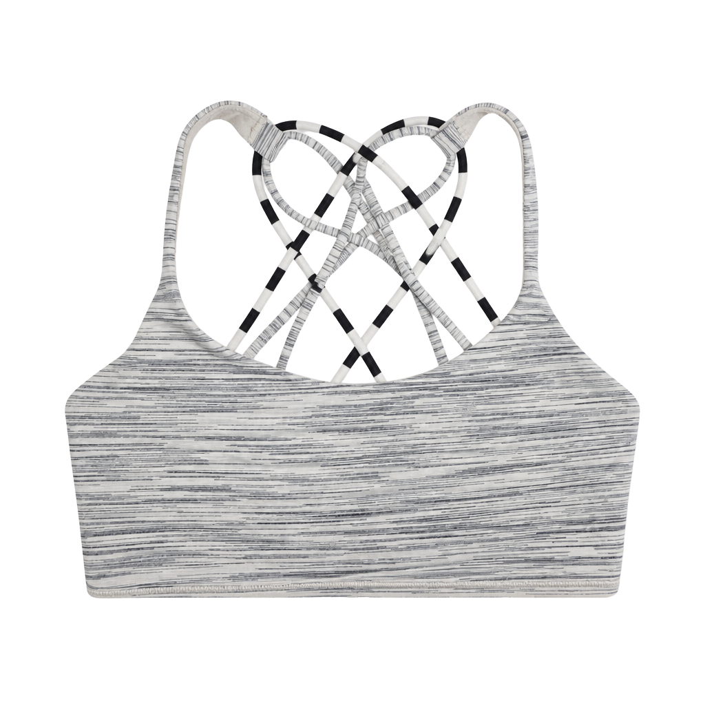 Lululemon Free To Be Wild Bra Size 8 Heathered White Black 1