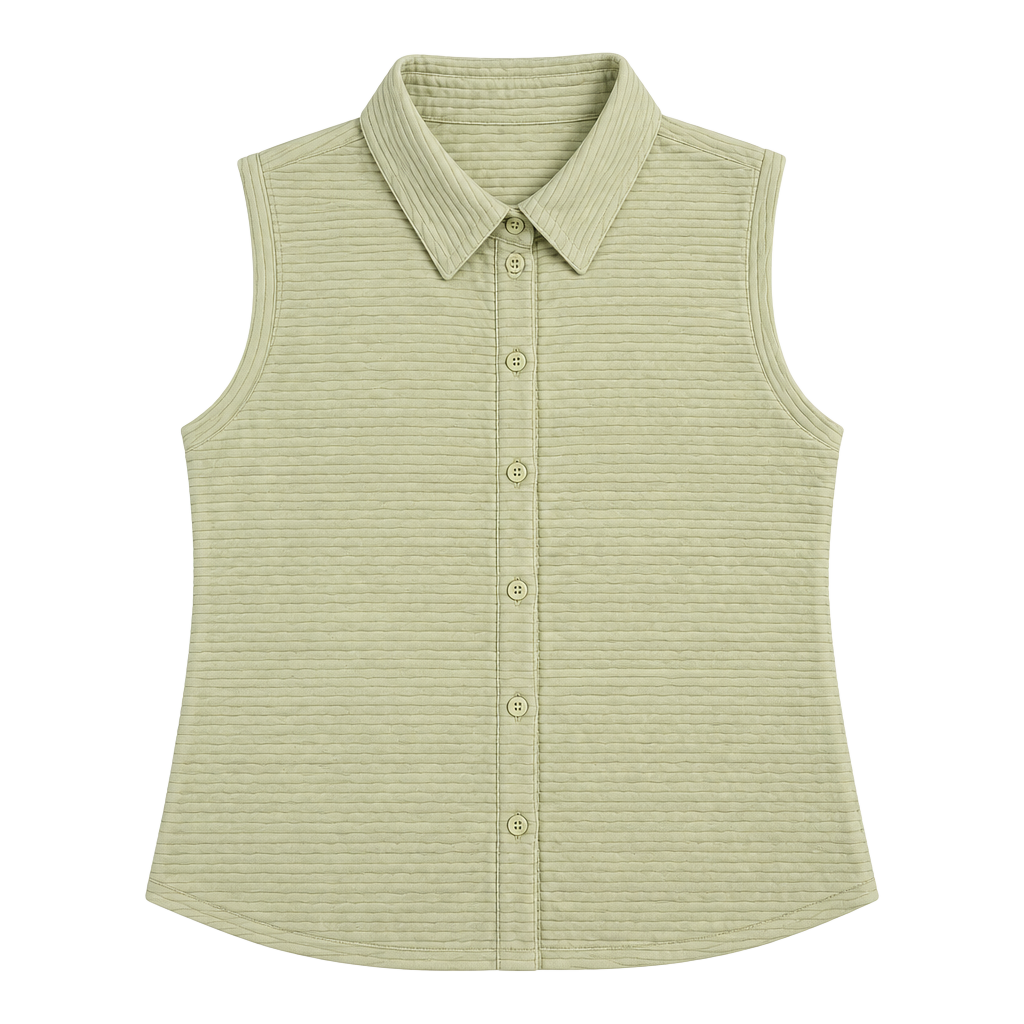 Calia Sleeveless Polo Shirt Size M Yellow Ribbed 1