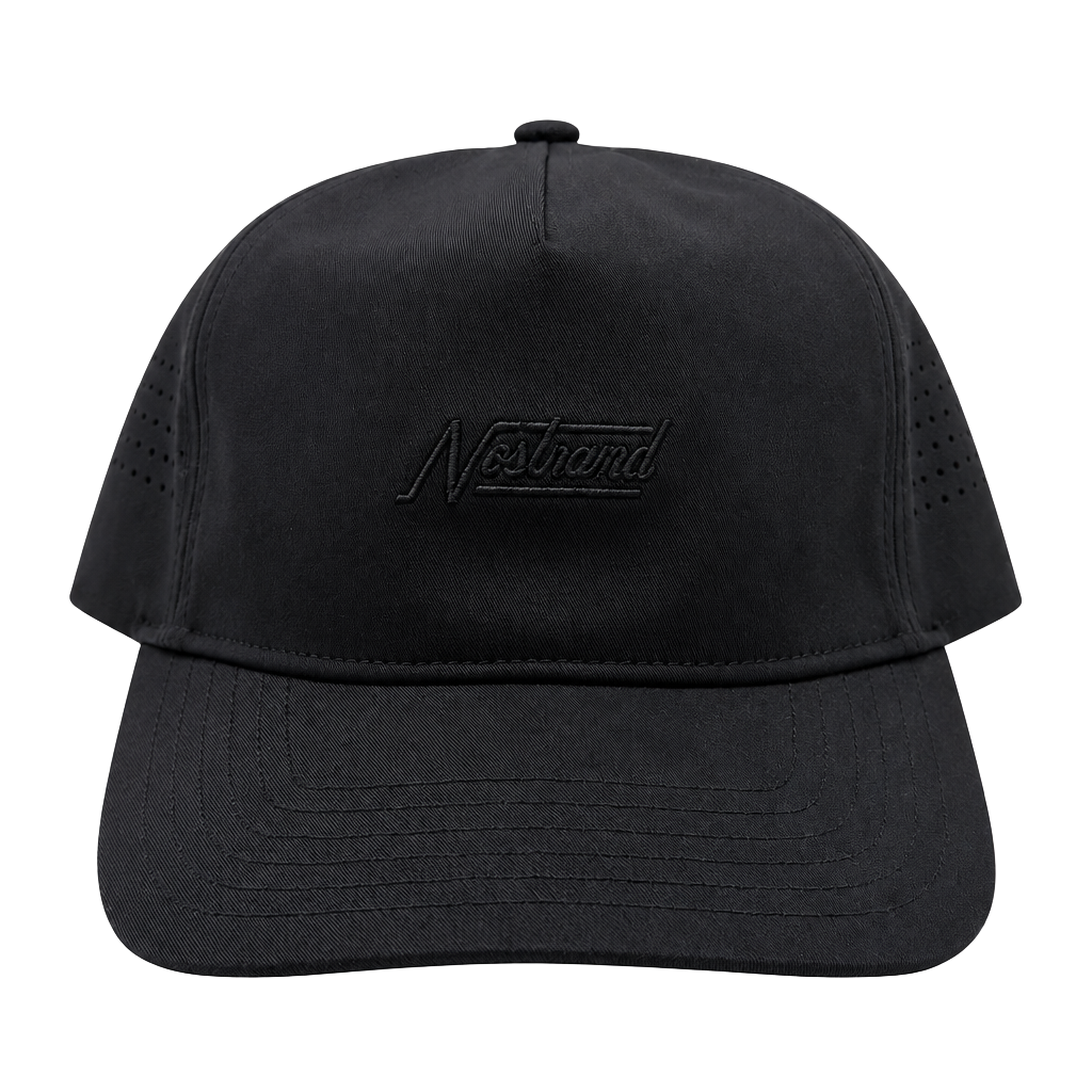Nestrand Black Perforated Baseball Cap with Adjustable Strap 1