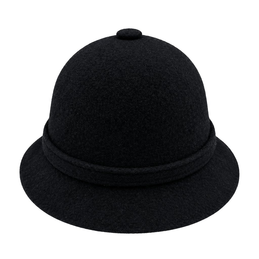 Kangol Wool Felt Bell Hat Black Vintage Made In England 1
