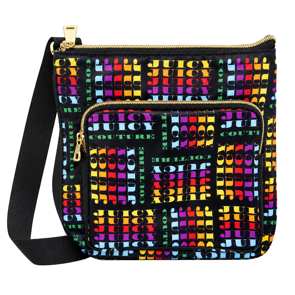 Juicy Couture Multicolored Logo Print Crossbody Bag Black 1