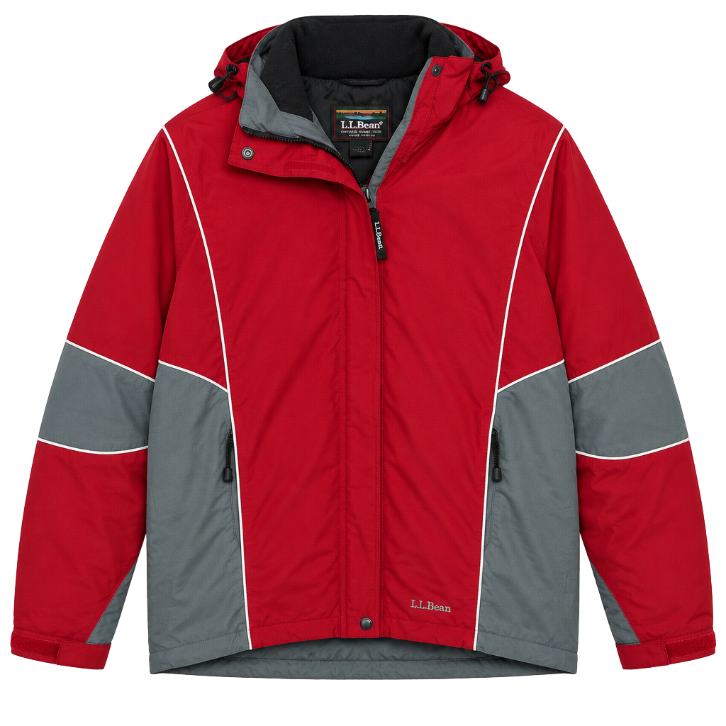 L.L. Bean Women's Red and Gray 3-in-1 Winter Jacket Extra Large 1