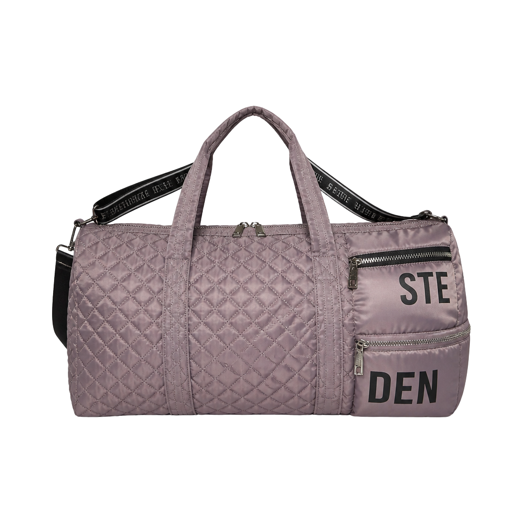 Steve Madden Quilted Duffle Bag Lavender 1