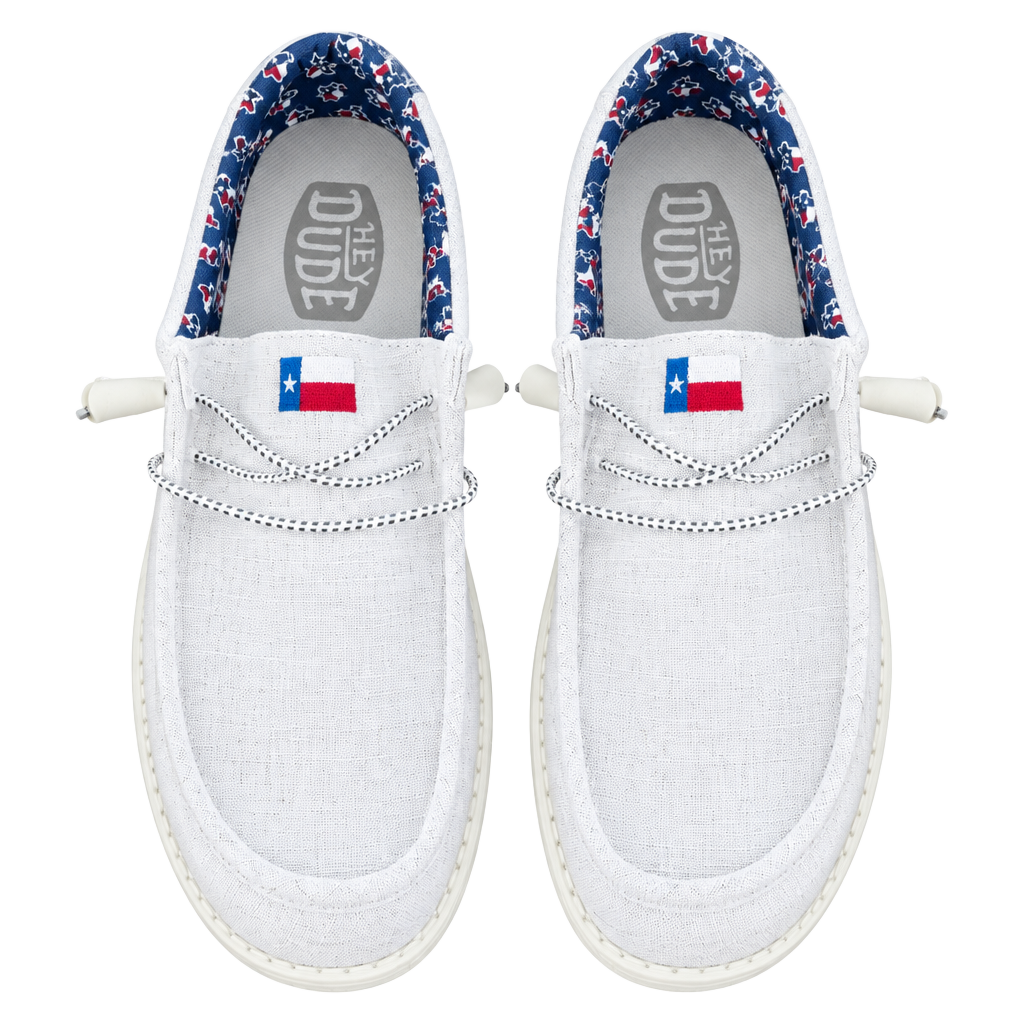 Hey Dude Wally Americana Off White Canvas Shoes 1