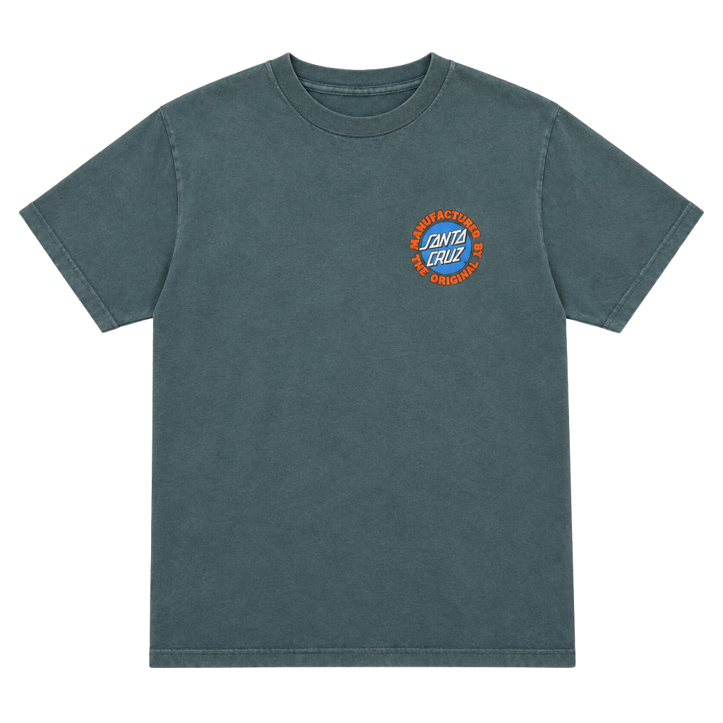 Santa Cruz T-Shirt Size L Blue Cotton Graphic Skate Logo 1